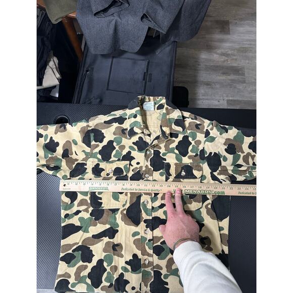 Vintage Prentiss Outdoors Chamois Cotton Shirt Size Medium Camo Outdoors Western - Picture 5 of 12